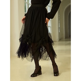 Irregular Hem Adjustable Elegant Midi Skirt